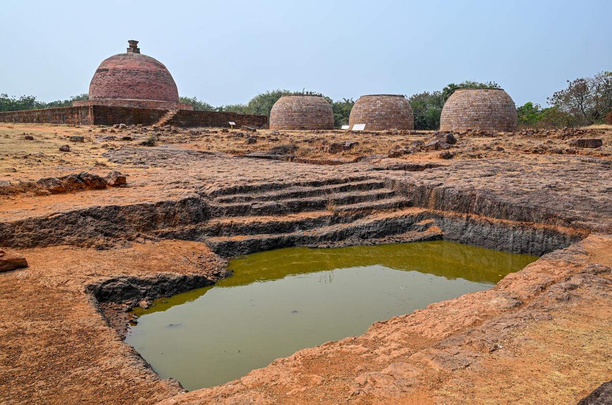 A view of the 3rd century BC Buddhist site of Thotlakonda where an interpretation centre is coming up in Visakhapatnam. The centre, developed to showcase artefacts and explain the site’s historical significance as an ancient monastic complex overlooking the Bay of Bengal, is set to be opened to the public soon.