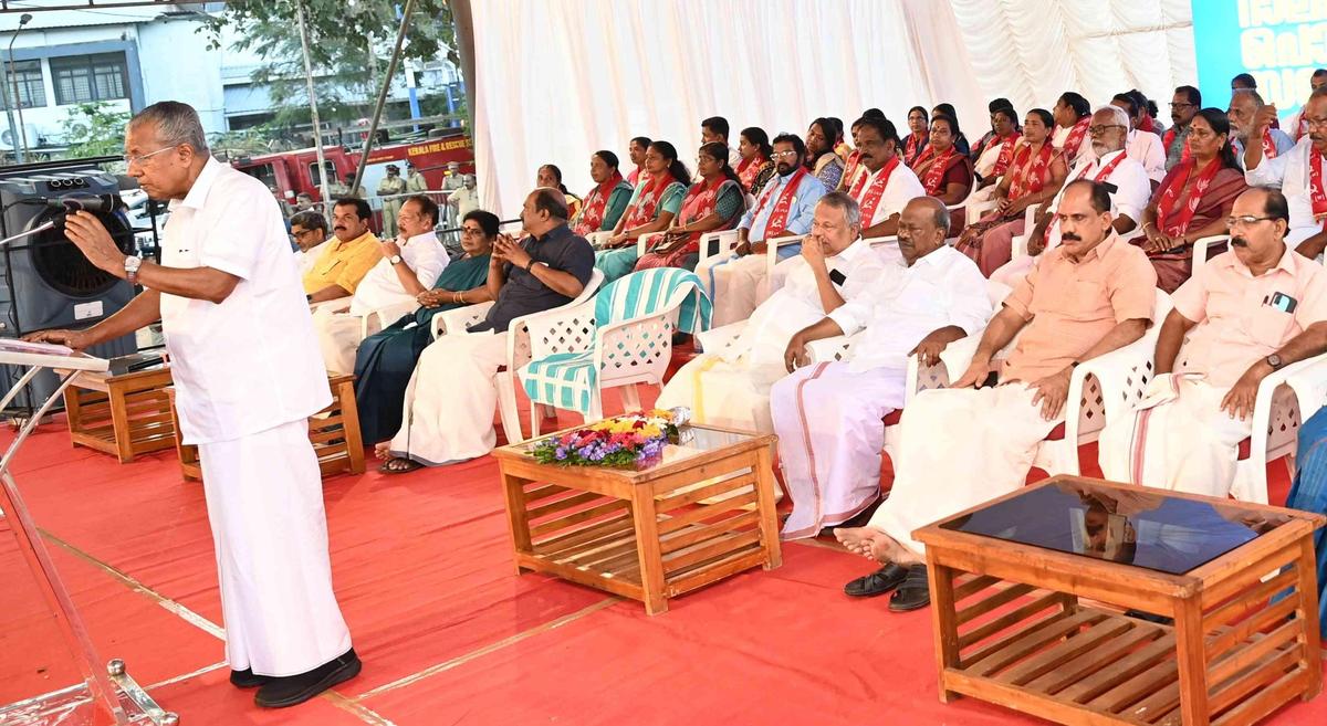 Chief Minister Pinarayi Vijayan inaugurates LDF’s Kollam Corporation election campaign on Thursday. 