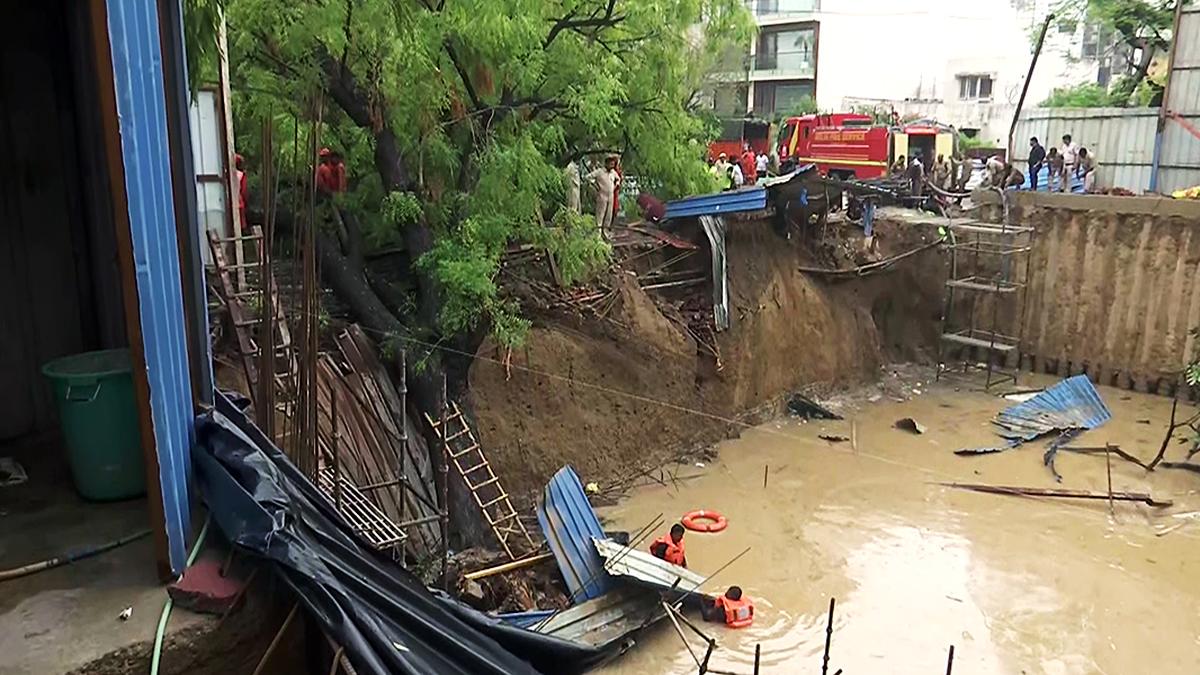 Vasant Vihar wall collapse: three bodies found, rain toll in Delhi rises to eight
