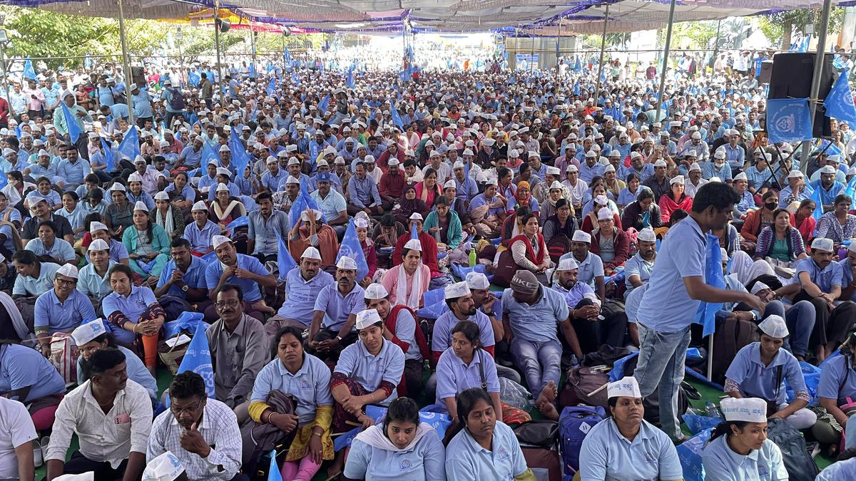 Striking employees corner Karnataka government before model code of conduct kicks in