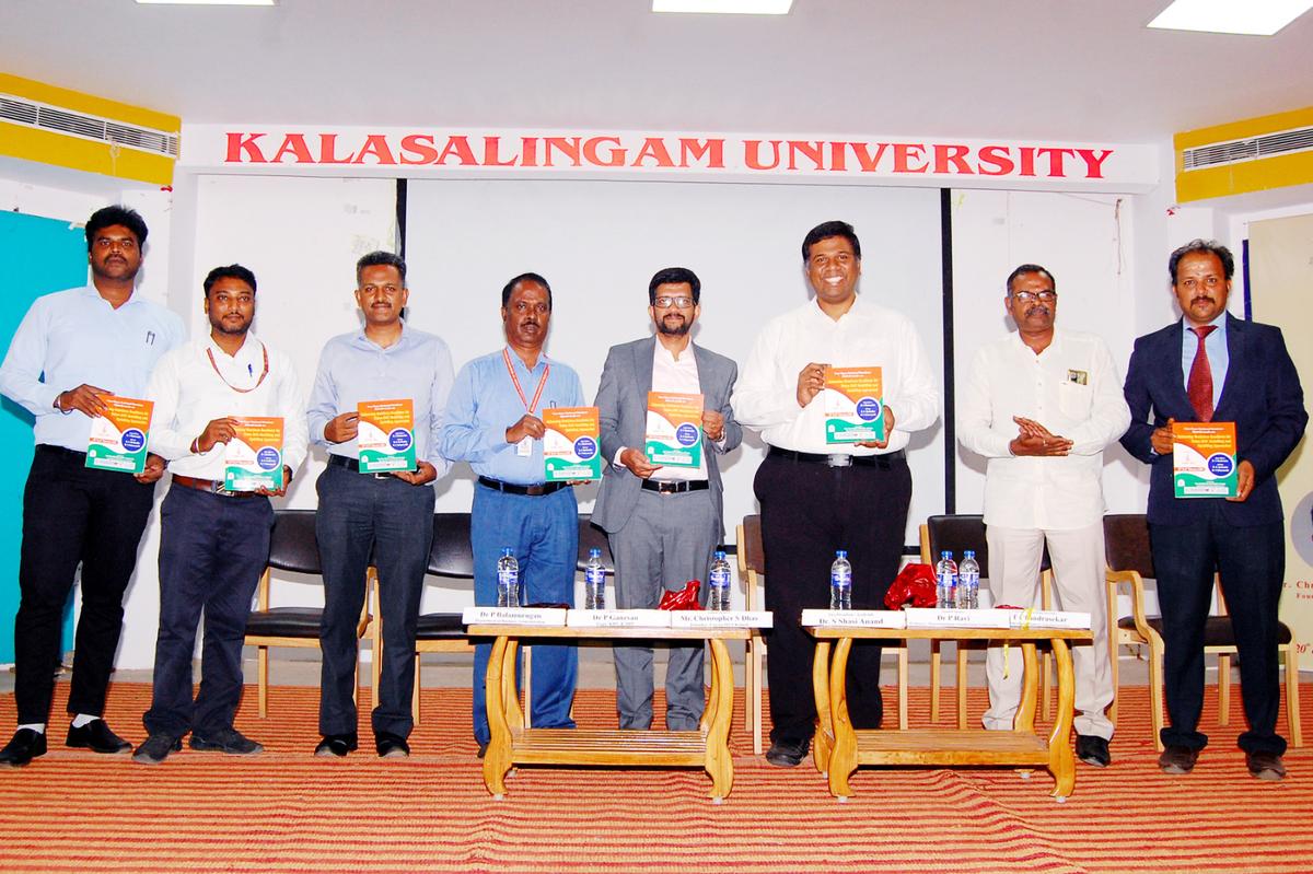 The speakers at the seminar held at Kalasalingam University, Krishnankoil.