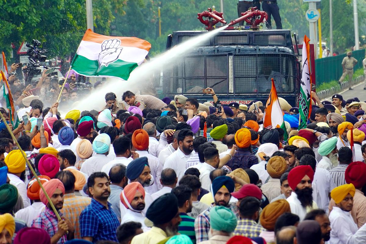 Congress Stages Demonstrations In Punjab, Haryana, Himachal Pradesh ...