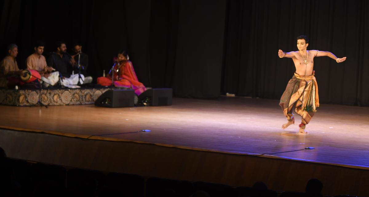 Bhavjan Kumar performing at the Sangeet Academy's dance festival on January 7, 2024. 
