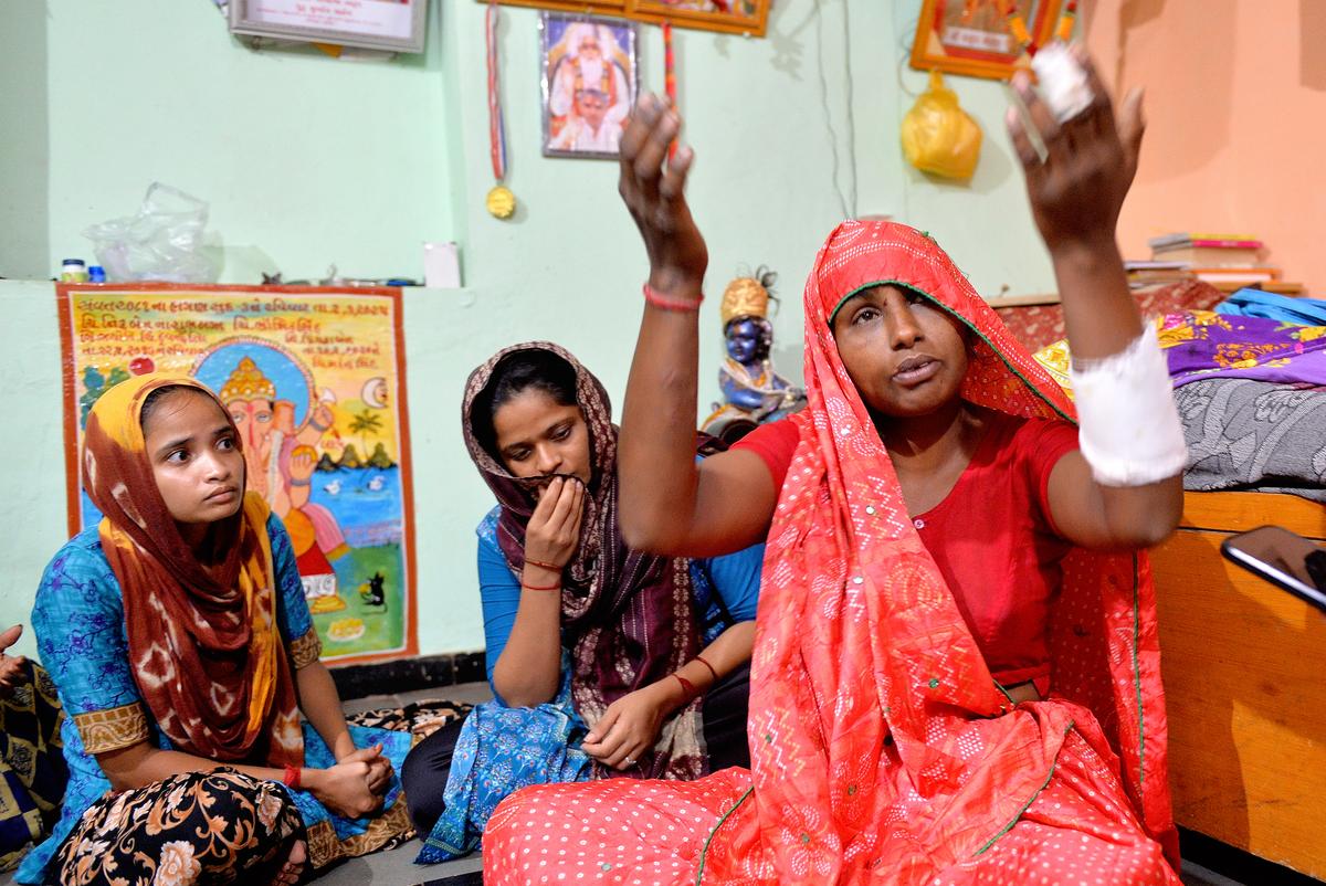 Sonalben Ramesh Padhiyar managed to save herself but lost her husband, son, and daughter in the bridge collapse.