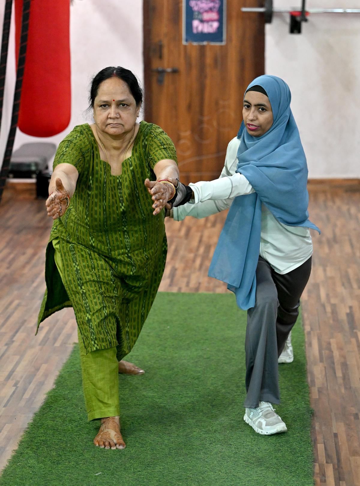 .Farzana Begum during a training session at her women's gym Fit with Fab in Visakhapatnam.