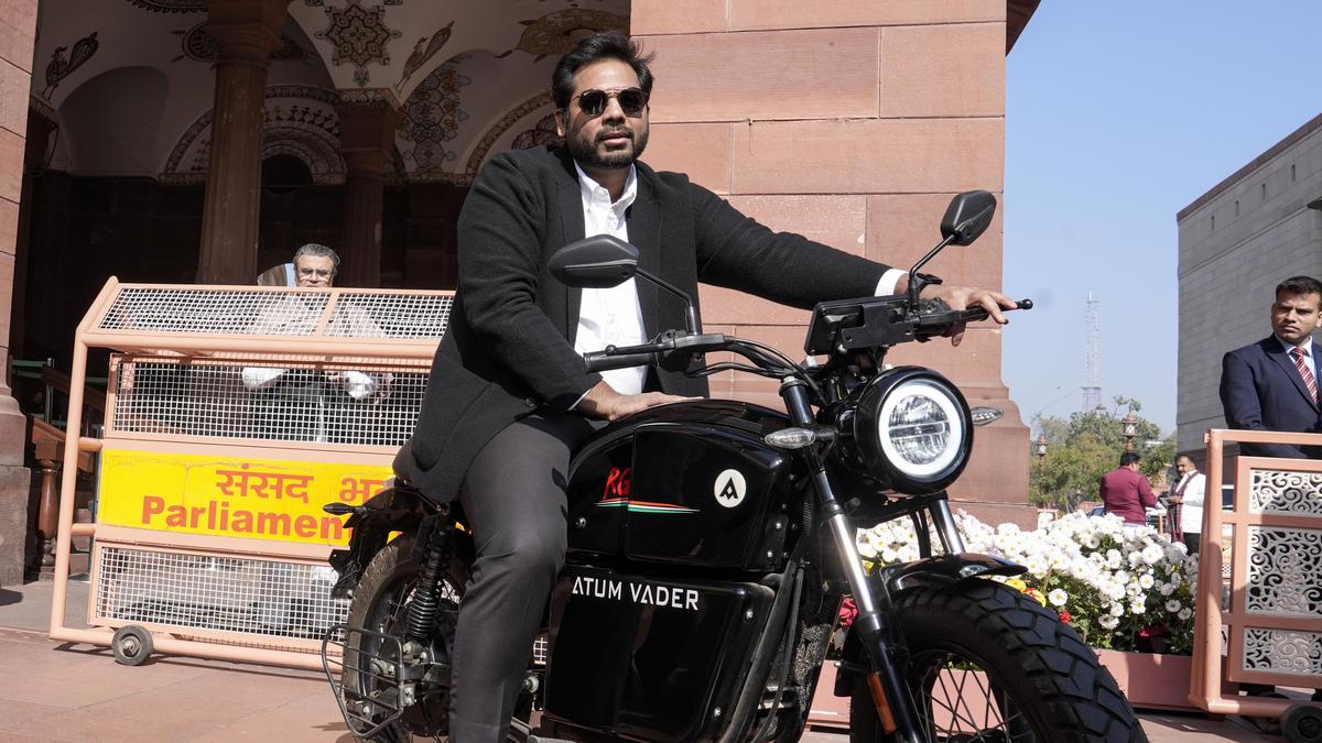 Peddapalli MP rides self-designed electric bike to Parliament, flags Delhi air pollution