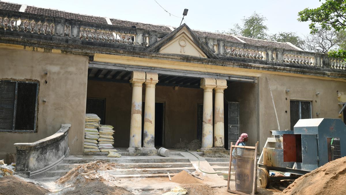 Two colonial buildings inside Vellore fort being restored