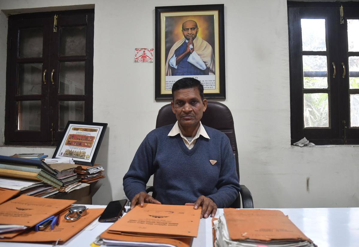 Rajendra Singh Jatav, officiating librarian of Hardayal Municipal Heritage Public Library. 