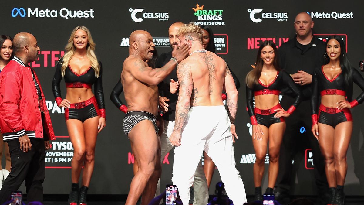 Mike Tyson slaps Jake Paul in weigh-in face-off ahead of anticipated showdown