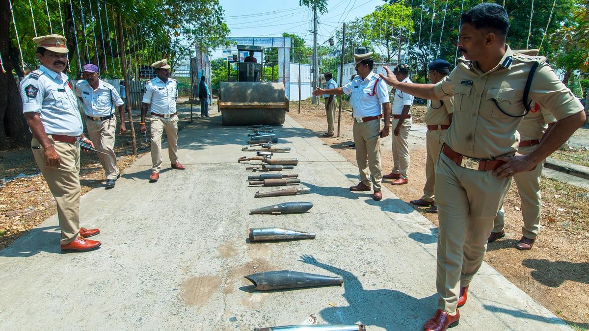 Prakasam police destroy 100 modified silencers, 400 unauthorised headlights
