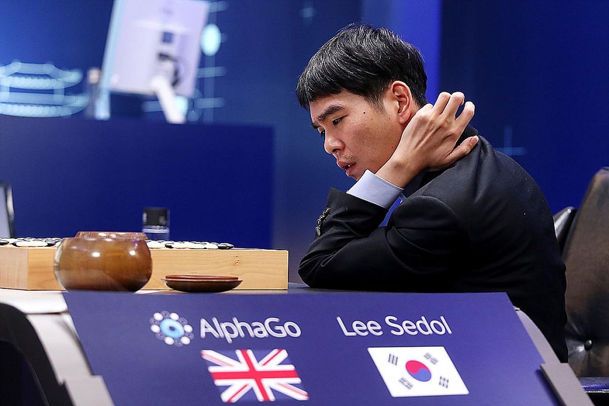 South Korean Go player Lee Sedol reviews his match against artificial intelligence program, AlphaGo, at the Google DeepMind Challenge Match on March 13, 2016, in Seoul, South Korea. South Korean Go player Lee Sedol reviews his match against artificial intelligence program, AlphaGo, at the Google DeepMind Challenge Match on March 13, 2016, in Seoul, South Korea.