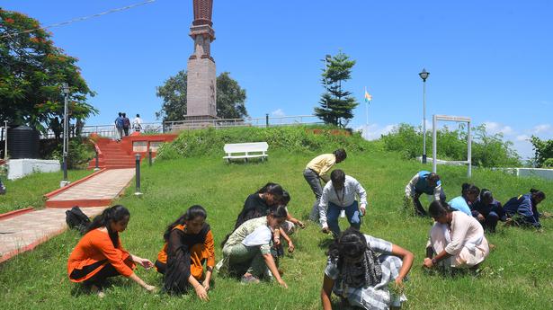 Youth volunteers clean up Gandhi Hill