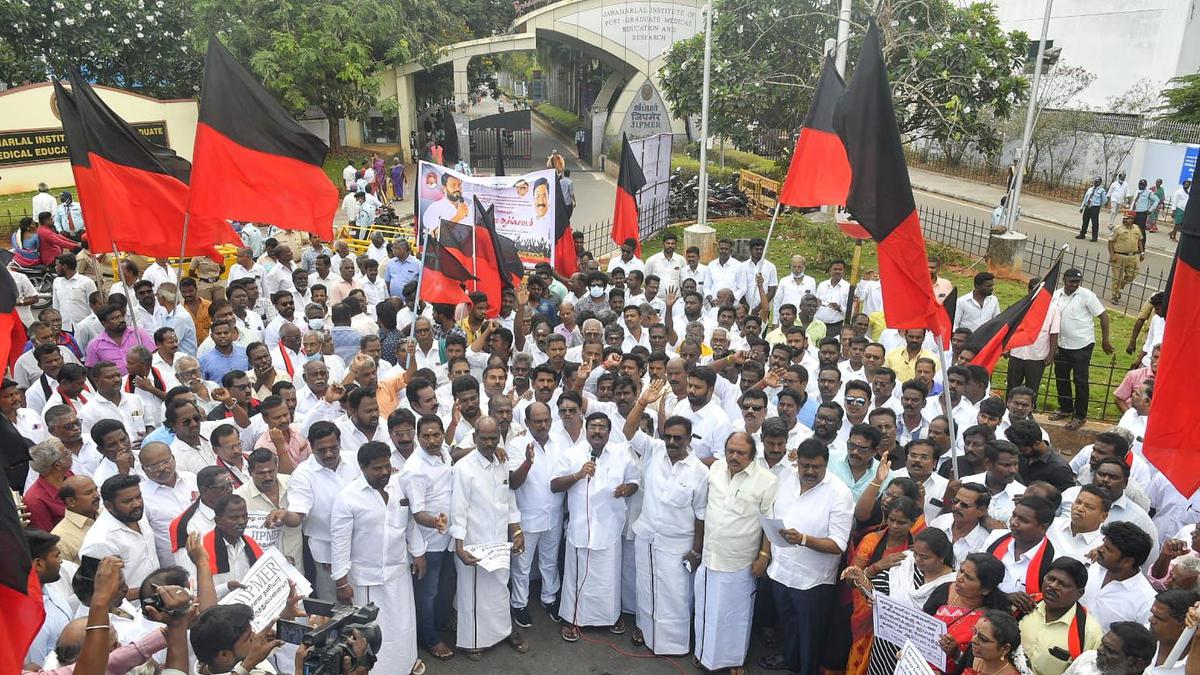 Puducherry Opposition leader, three other DMK legislators court arrest, protest JIPMER’s user fee policy