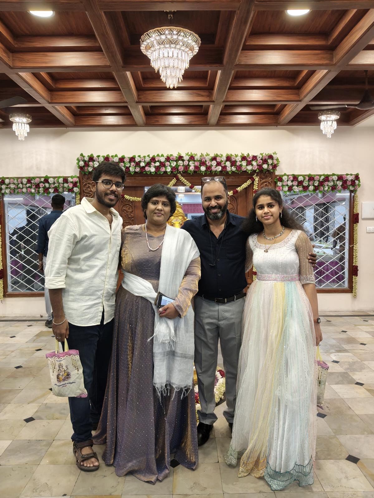 Saarika with her parents and brother