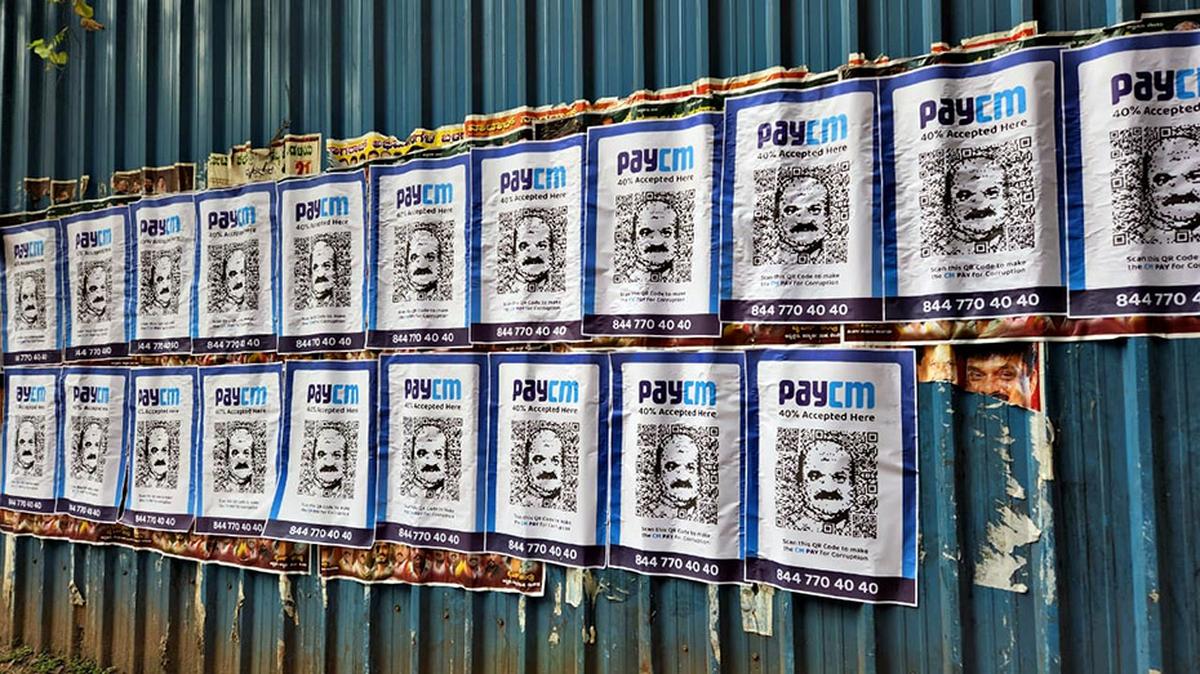 PayCM posters in Kalaburagi on day of visit by Karnataka Chief Minister