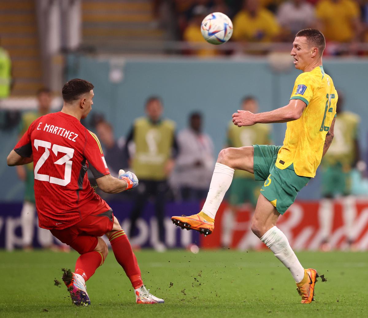 Playing their hearts out: The Australians gave it their everything in Qatar before running into Argentina in the round of 16. 