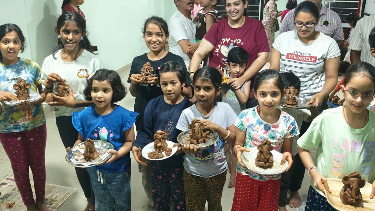 In a green push, apartments in Bengaluru open doors to idol-making workshops
