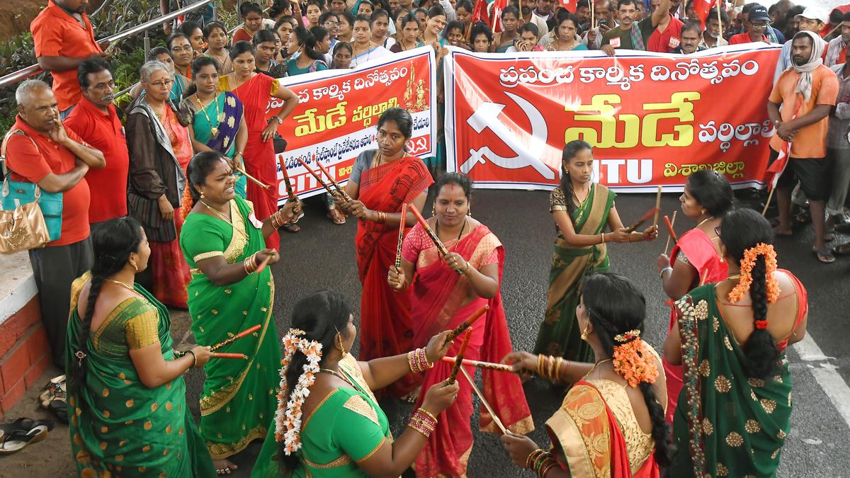 Rallies, meetings mark May Day in Visakhapatnam