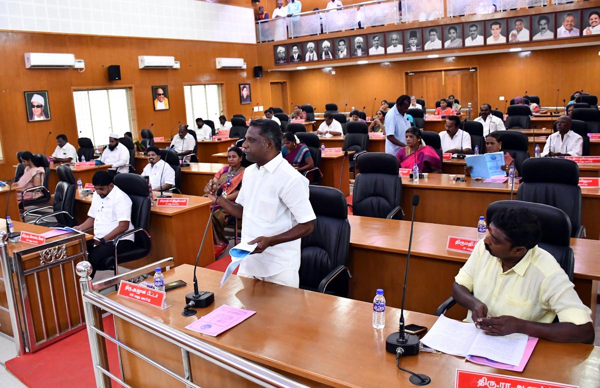 The Corporation council meeting under way in Dindigul on Wednesday.