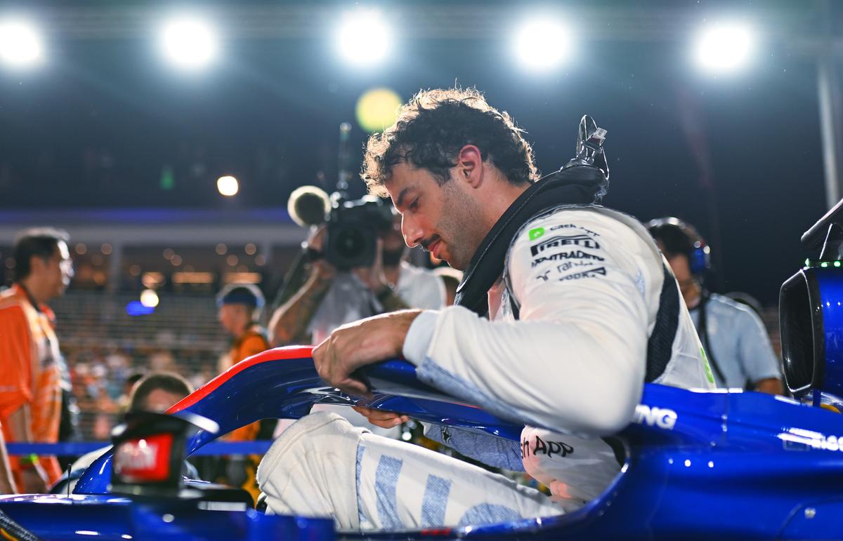 Daniel Ricciardo of Australia and Visa Cash App RB on the grid prior to the F1 Grand Prix of Singapore at Marina Bay Street Circuit on September 22, 2024