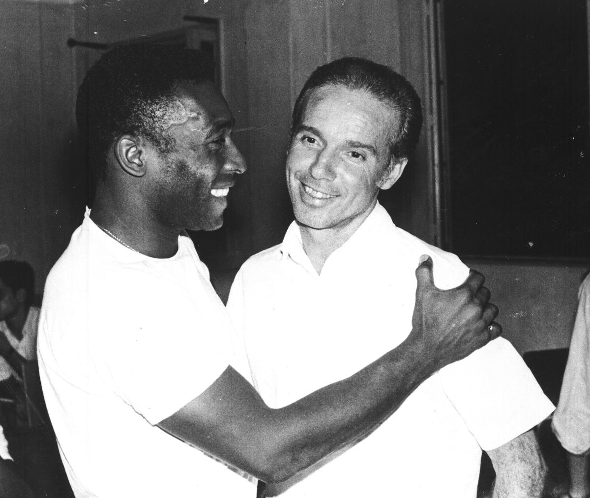 File picture of Pele with Mario Zagallo after the latter’s appointment as coach of the Brazilian national football team, in 1970