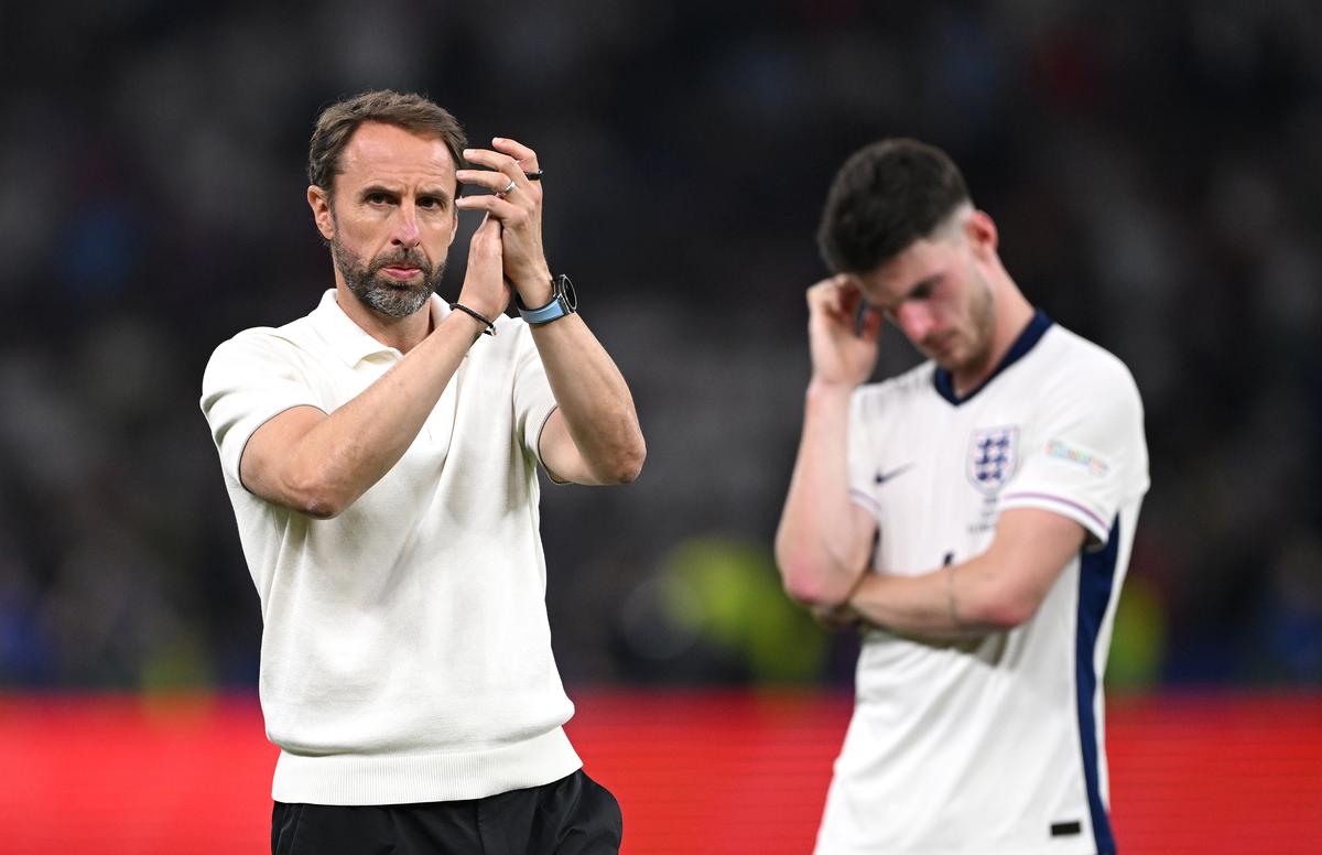 Gareth Southgate, Head Coach of England, applauds the fans after the team’s defeat in the UEFA EURO 2024 final match between Spain and England at Olympiastadion on July 14, 2024 in Berlin, Germany. 