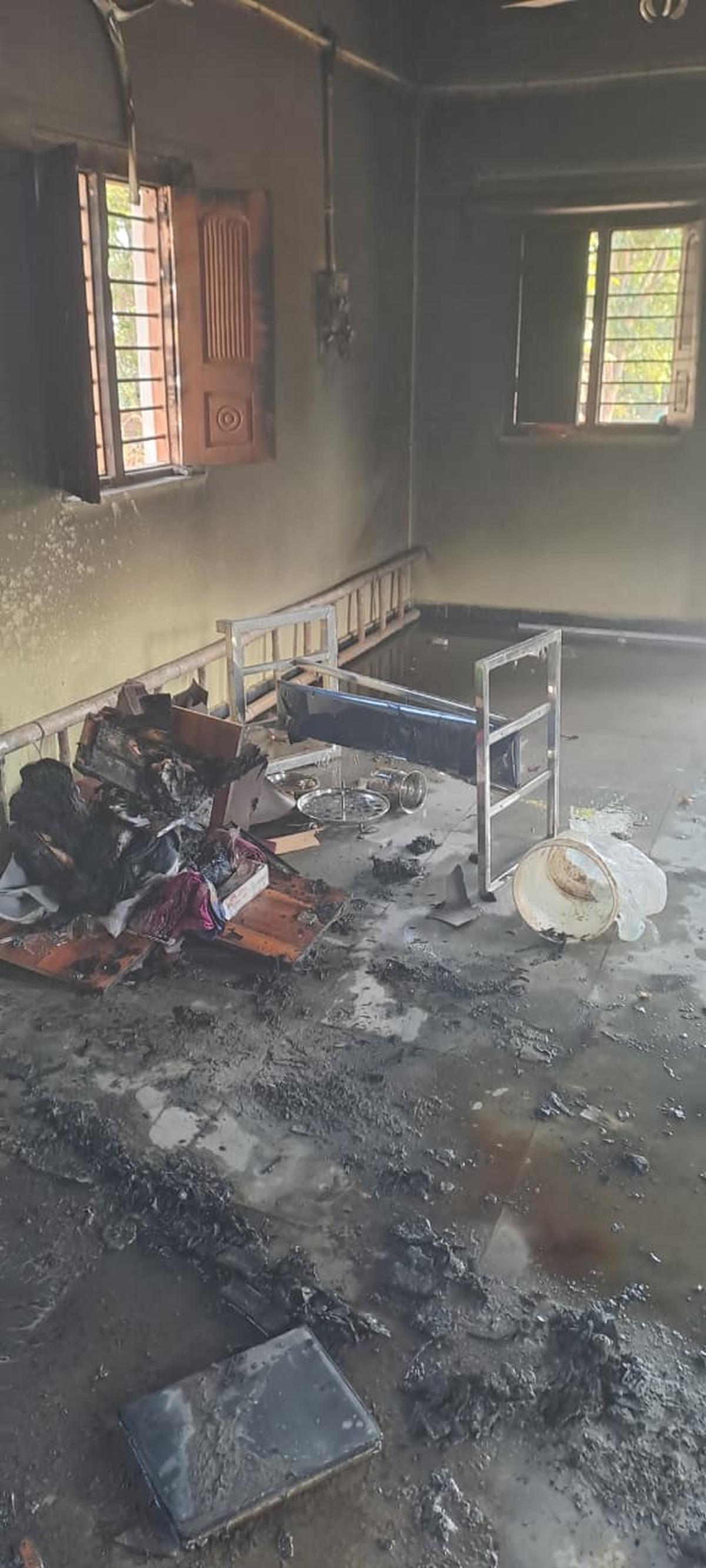 The group broke open the church door, set a few items on fire inside the premises and fled, causing damage to property