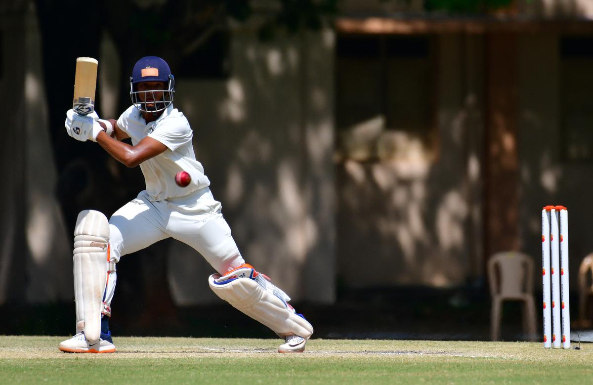 File photo of Yashasvi Jaiswal, who continued in the same vein as in the first innings for Rest of India against Madhya Pradesh at the Captain Roop Singh Stadium, Gwalior, on March 3, 2023. 