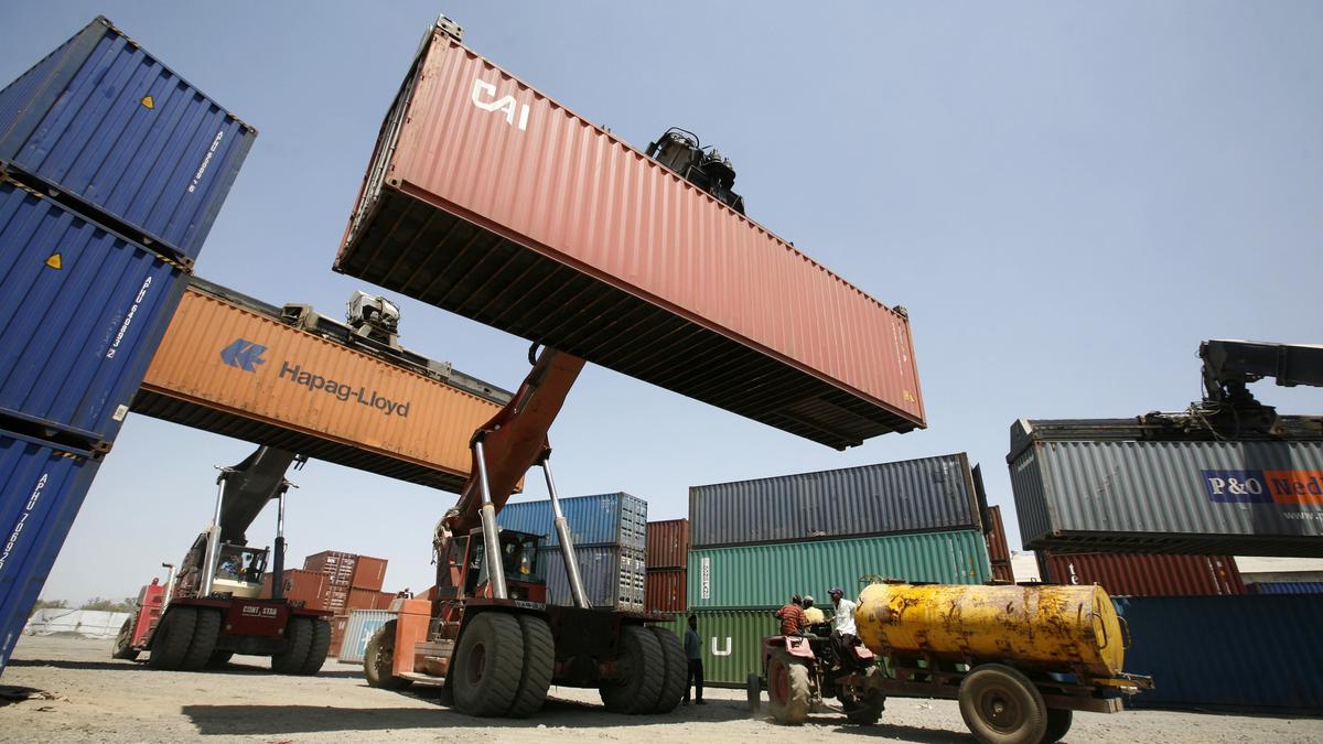 Merchandise exports fall for second month in a row; trade deficit eases to a year-low