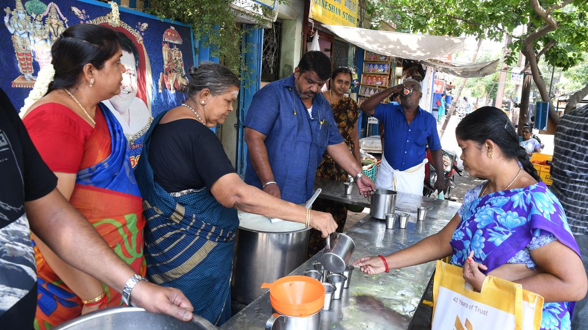 He serves free buttermilk to beat the heat The Hindu