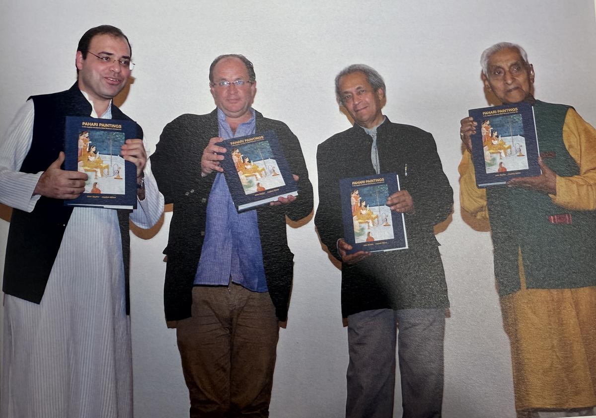 The Jagdish and Kamala Mittal Museum brought out a range of books on Indian art including on Pahari Paintings in 2014. At the launch in New Delhi, (L to R) Nitin Bhayana, William Dalrymple, Jyotindra Jain and Jagdish Mittal.  