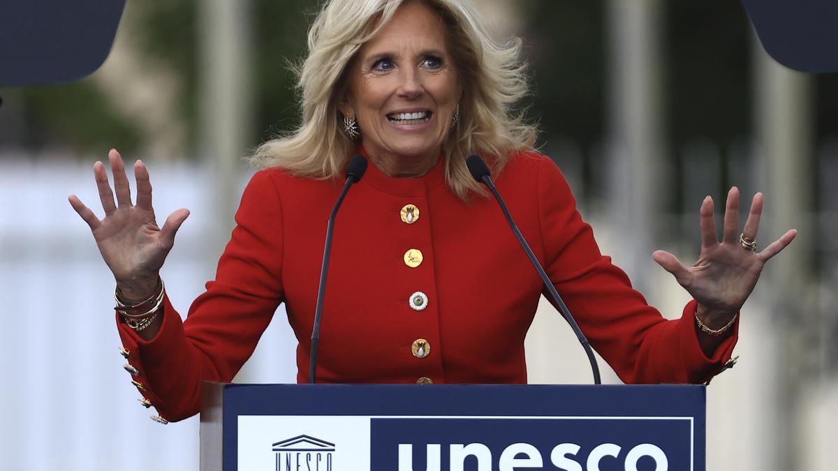 Jill Biden marks U.S. re-entry into UNESCO with a flag-raising ceremony in Paris