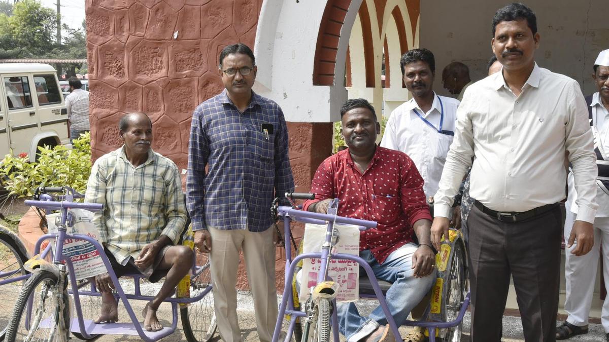 NTR District Collector distributes tricycles, laptops to differently-abled persons in Vijayawada