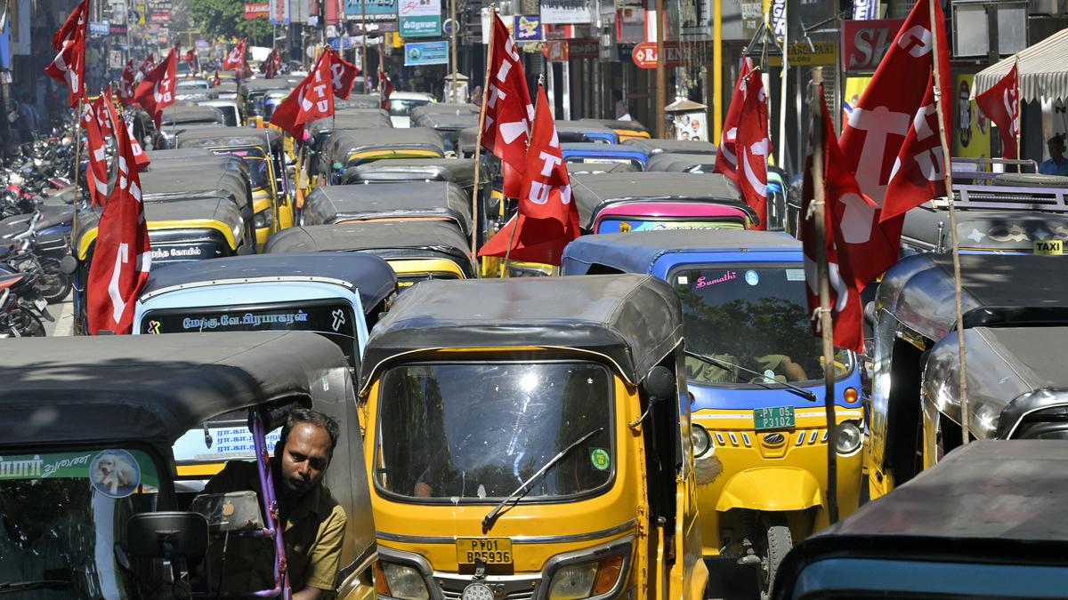 Autorickshaw drivers take out protest rally