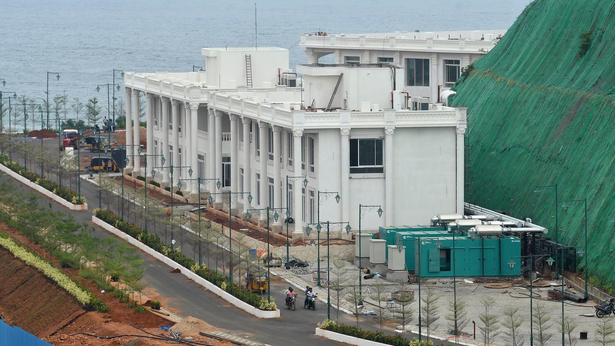 Central expert committee inspects structures constructed atop Rushikonda Hill in Vizag