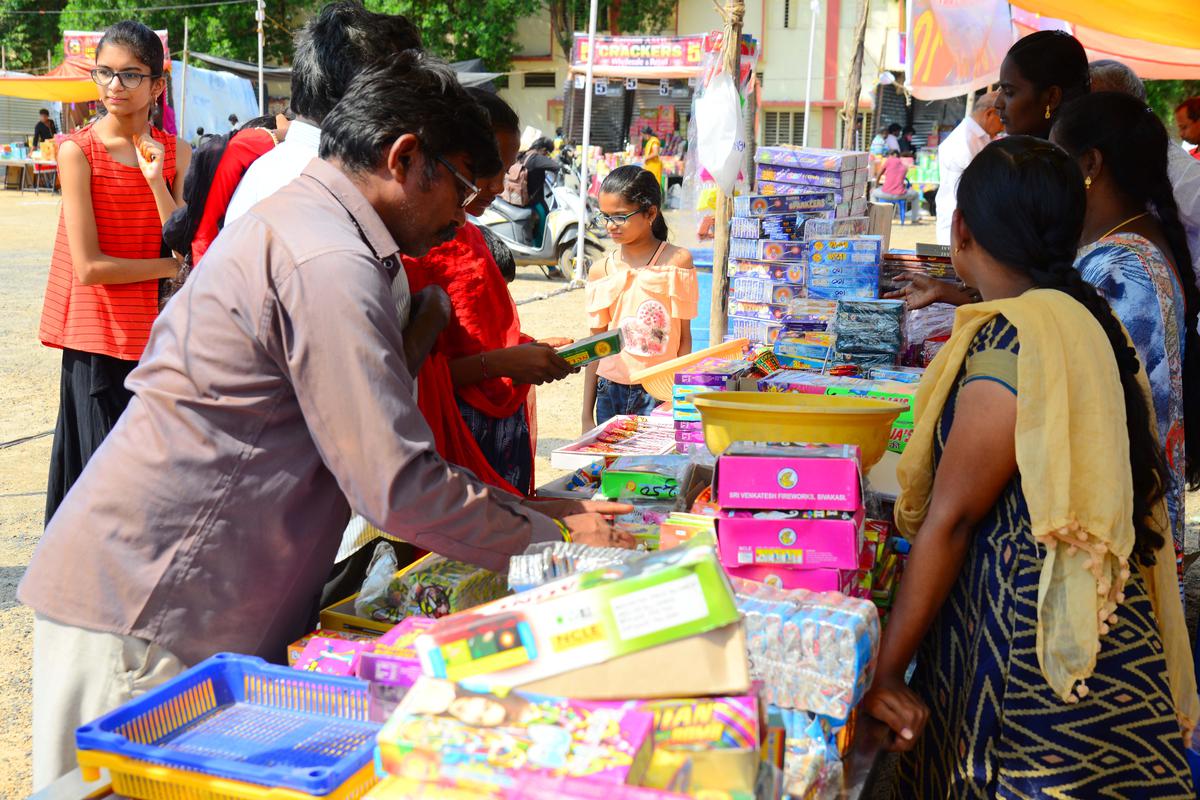 Dry weather ahead of Deepavali boosts hopes of fire cracker traders in Ongole