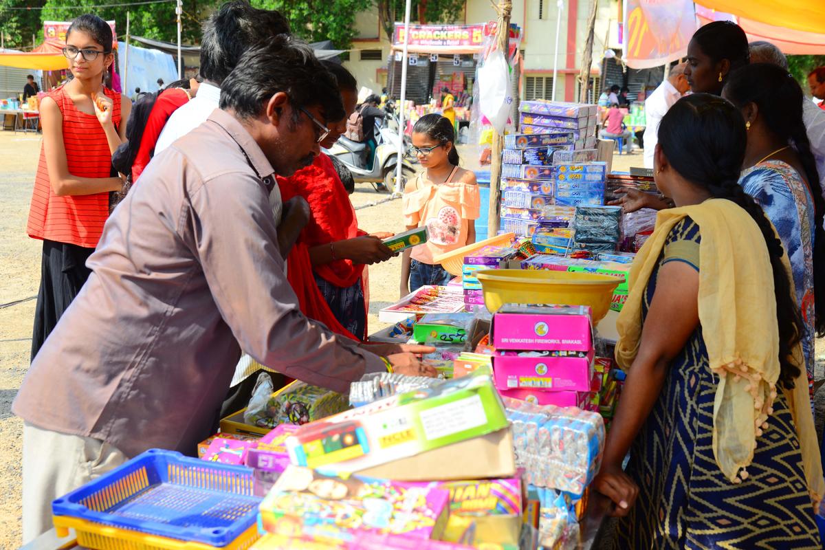 Dry weather ahead of Deepavali boosts hopes of fire cracker traders in Ongole