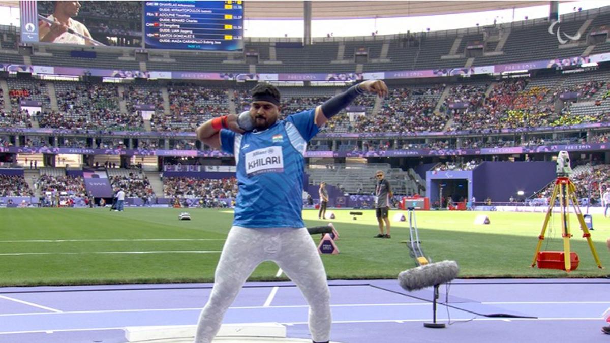 World champion Sachin Khilari wins silver in men's shot put (F46) in Paris Paralympics