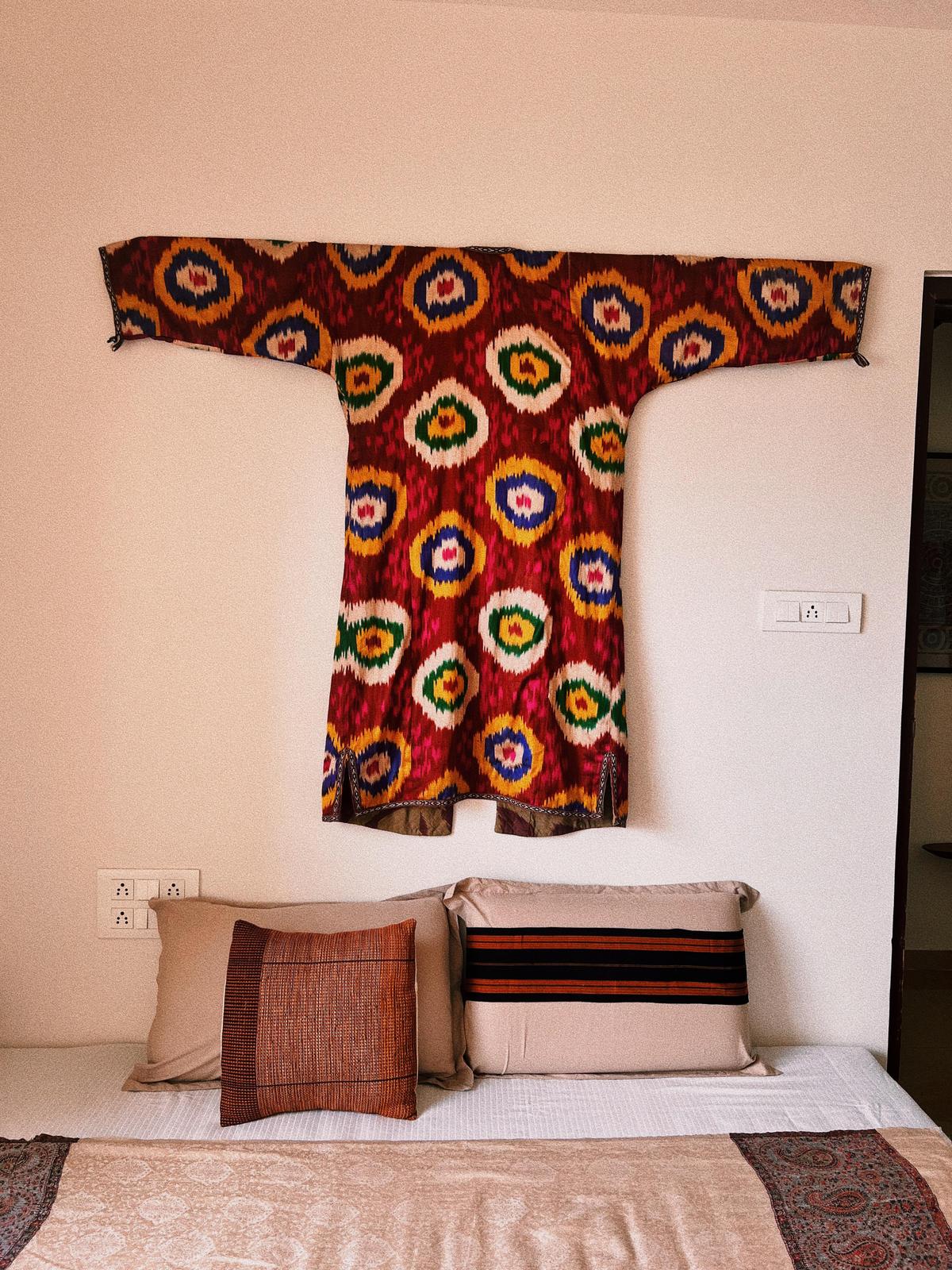 The çhapan coat from Istanbul finds pride of place above Shruti Sitara Singh’s bed in her Mumbai home 