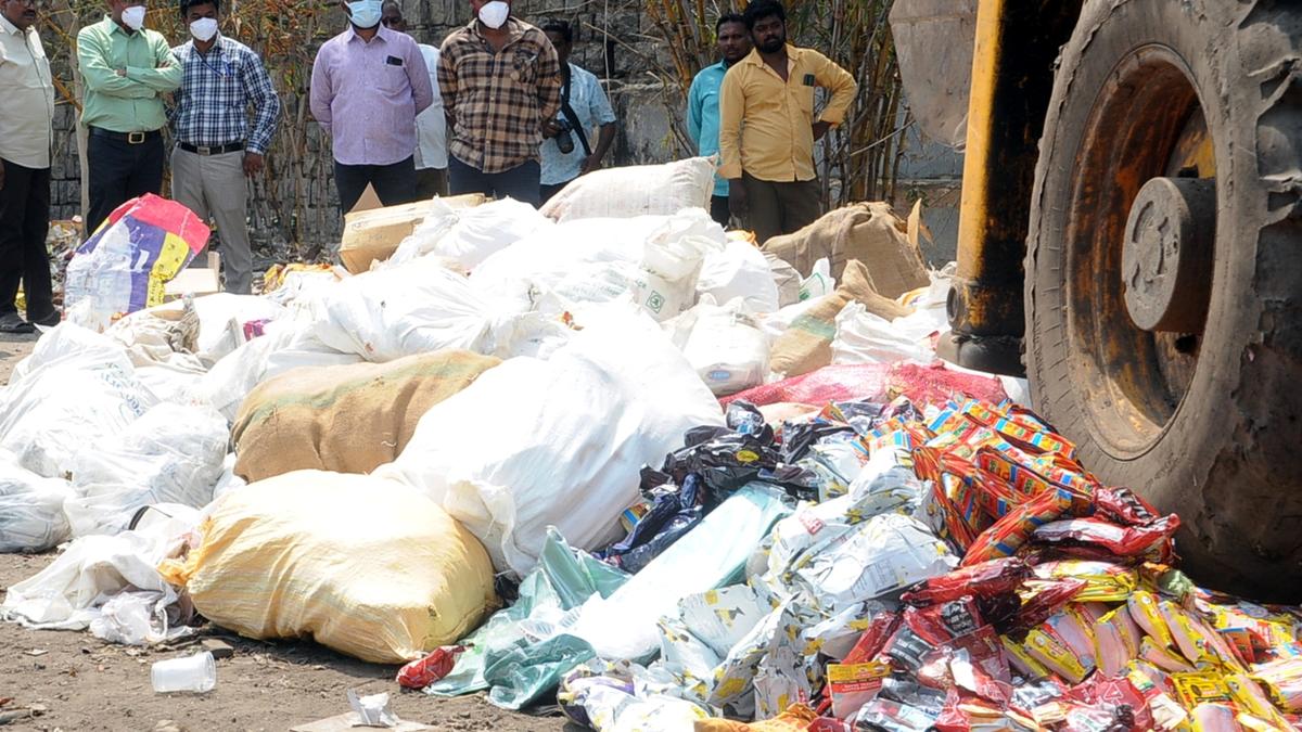 Food safety officers destroy 20 tonnes banned gutka products
