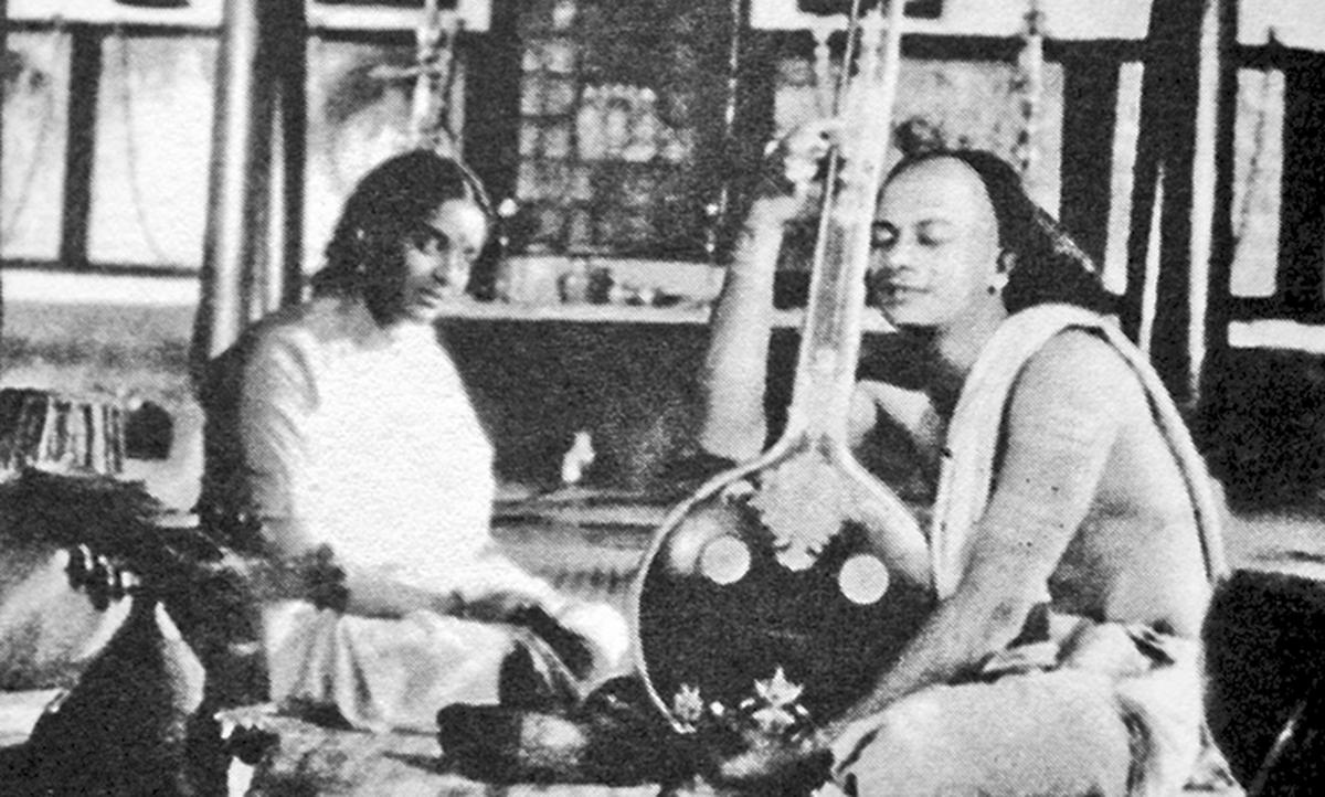 In a still from the Kannada film Hamsa Geethe with Rekha Rao 