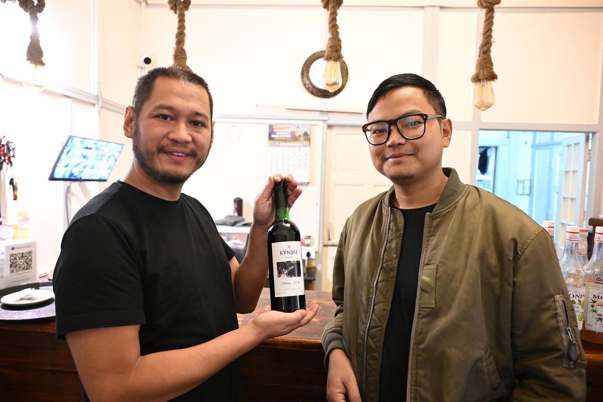 Dajied Shabong (left), founder of Kynjai Wine.