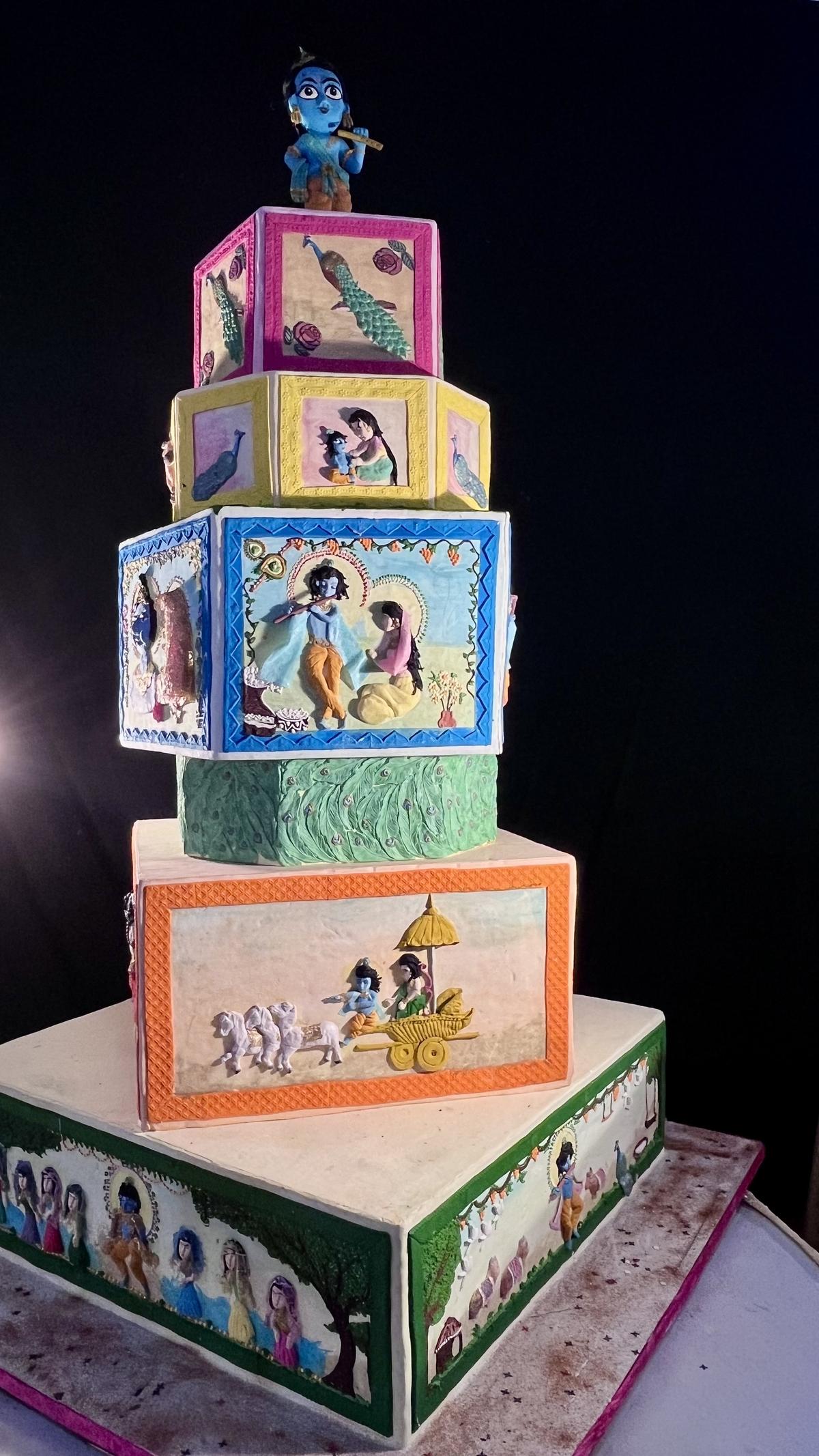 Krishna-themed cake.