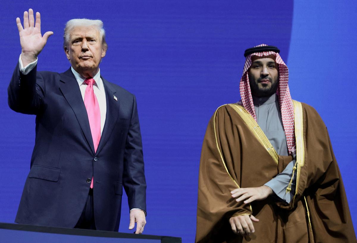 U.S. President Donald Trump and Crown Prince and Prime Minister Mohammed bin Salman of Saudi Arabia at the U.S.-Saudi Investment Forum in Washington, D.C.