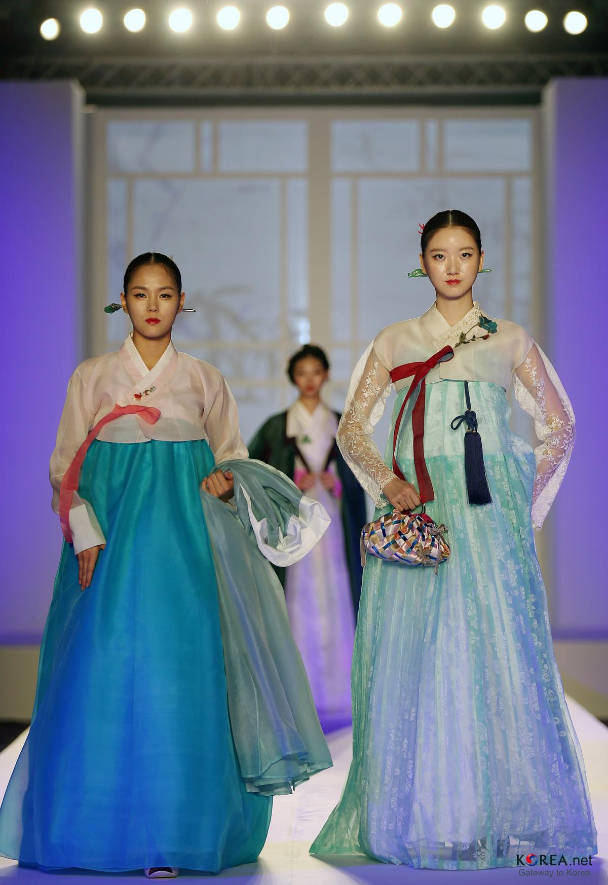 Hanbok, a Korean traditional outfit. 