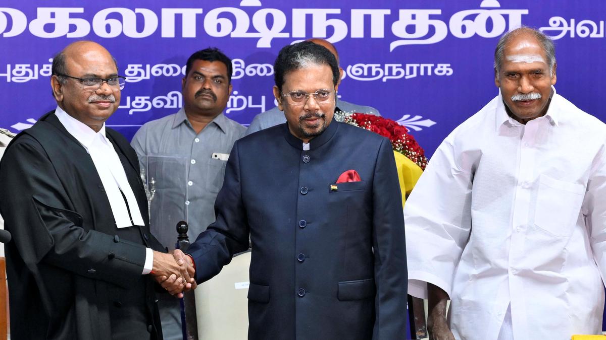 Kailashnathan sworn-in as Lt. Governor of Puducherry