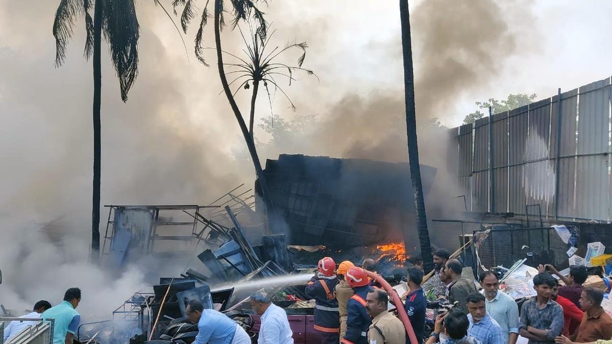 Fire at scrap godown in Vazhakkala in Kochi