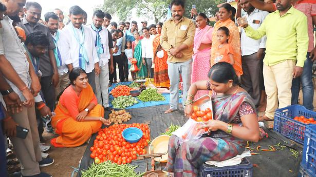 Unidentified persons damage flexis of Y.S. Sharmila at Daulatabad