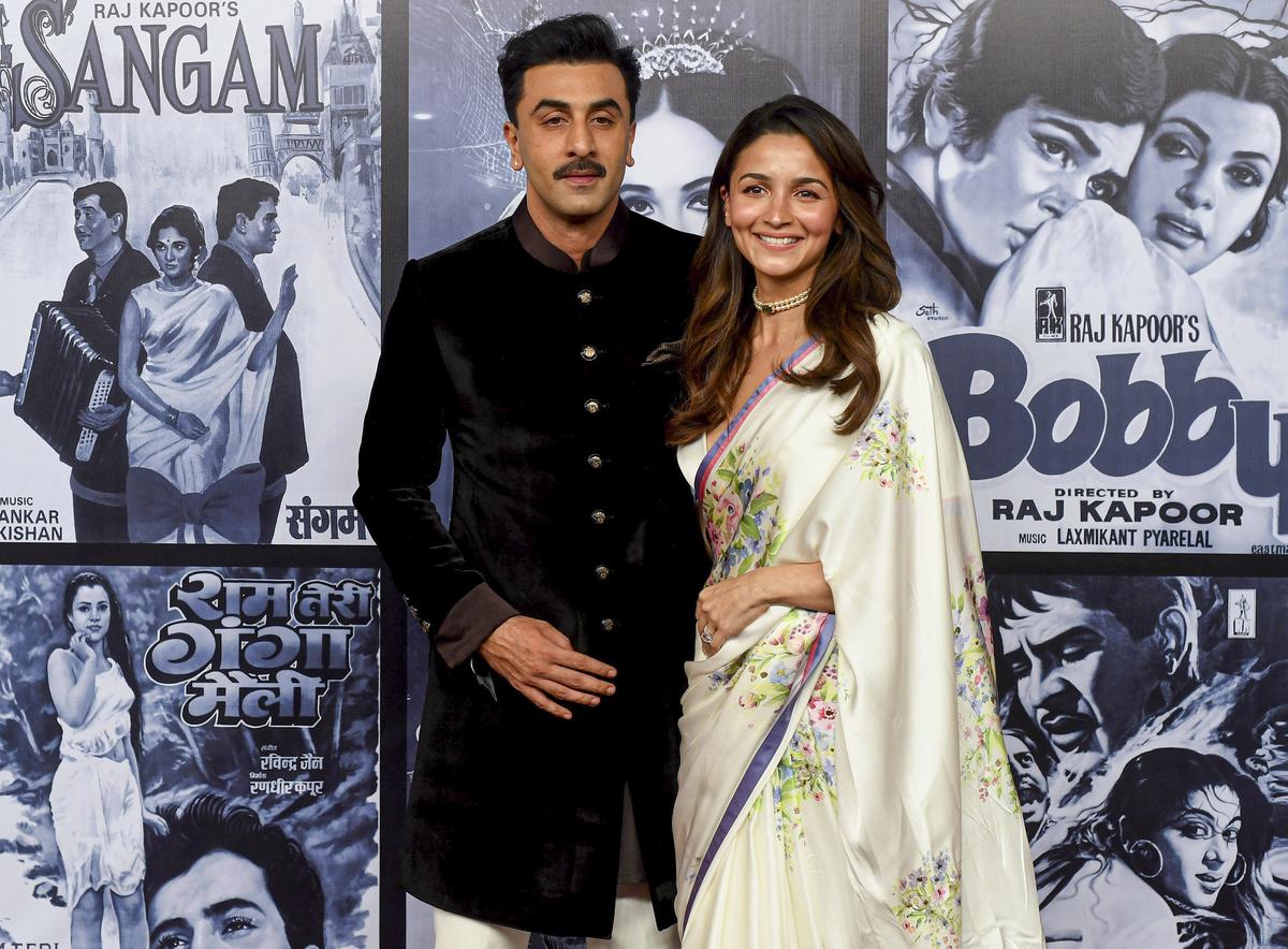 Bollywood actors and couple Ranbir Kapoor and Alia Bhatt during the birth centenary celebration event of late legendary actor and filmmaker Raj Kapoor, in Mumbai.