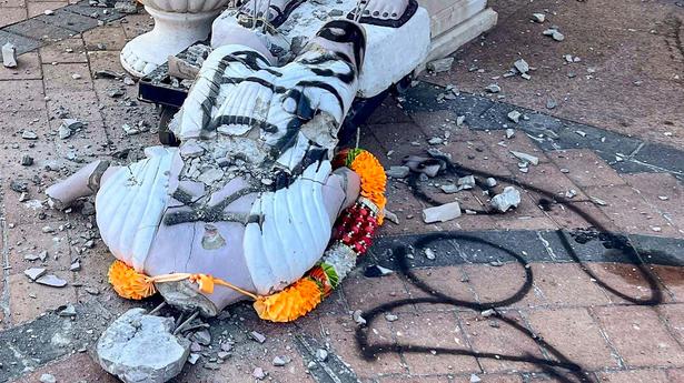 In possible hate crime, Gandhi statue outside Hindu temple in New York vandalised
